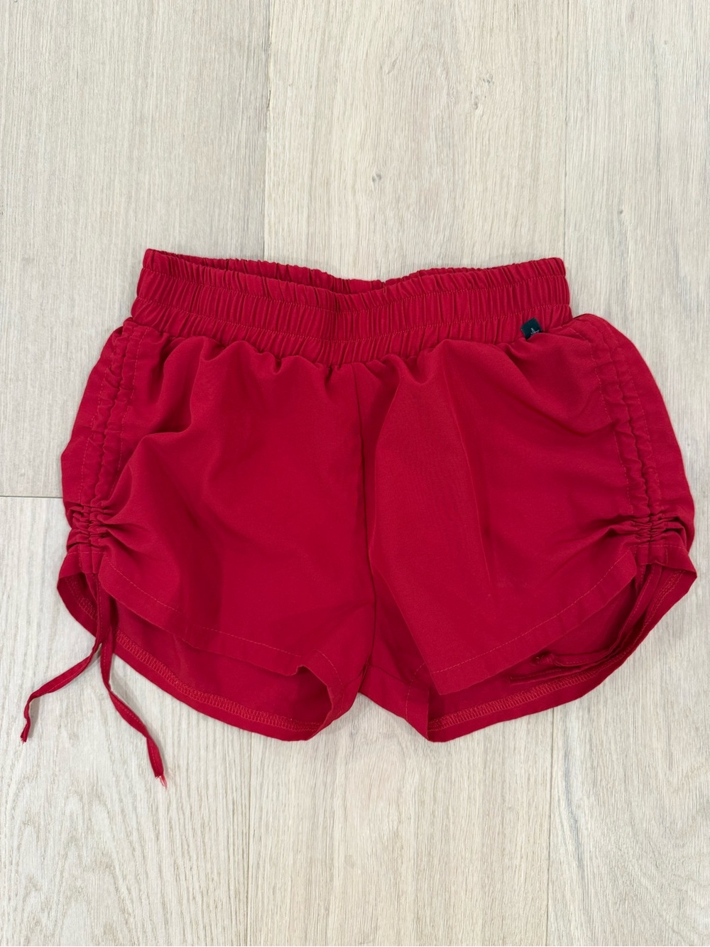 Girls' Red Ruched Side Dance Shorts